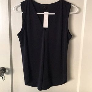 Navy sleeveless blouse